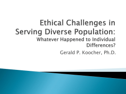 Ethical Challenges in Serving Diverse Population