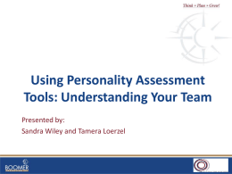 Using Personality Assessment Tools: Understanding Your Team