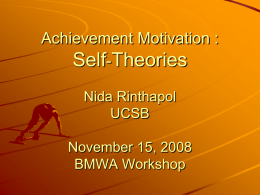 Achievement Motivation : Self-Theories