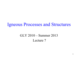 IGNEOUS PROCESSES AND STRUCTURES - FAU
