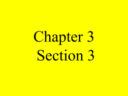 Chapter 3, Section 3 - Coach Stoney's Economics Class Website