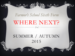Where Next? Summer / Autumn 2014