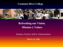 Mission, Vision and Values