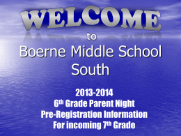 INTRODUCTIONS - Boerne Independent School District