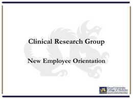 Clinical Research Group - Drexel University College of