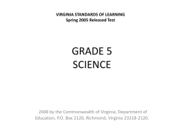 GRADE 5 SCIENCE - Richmond Public Schools