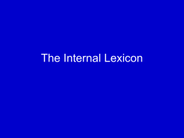 The Internal Lexicon
