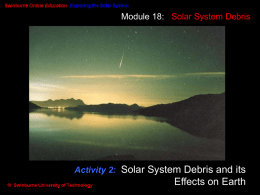 Solar System Debris and its Effects on Earth