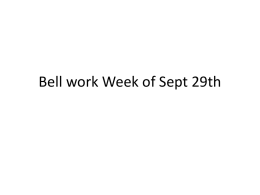 Bell work Week of Sept 29th