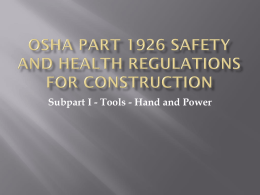 OSHA Part 1926 Safety and Health Regulations for Construction