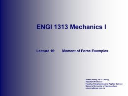 ENGI 1313 Mechanics I - Memorial University of Newfoundland