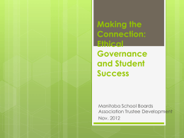 Making the Connection: Ethical Governance and Student Success