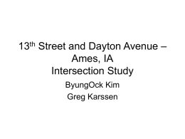 13th Street and Dayton Avenue – Ames, IA Intersection Study