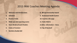 2014 Coaches Meeting Agenda