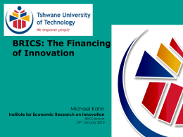Financing Innovation - Federal University of Rio de Janeiro