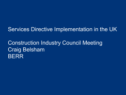Services Directive Implementation