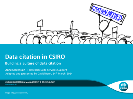 Data citation in CSIRO - Australian National Data Service