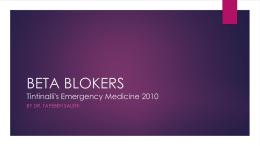 BETA BLOKERSTintinalli's Emergency Medicine 2010