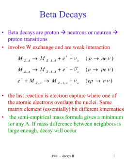 beta and gamma decays