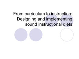From curriculum to instruction: Designing and implementing