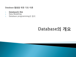 데이터베이스관리시스템의 활용