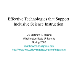 Effective Technologies that Support Inclusive Science
