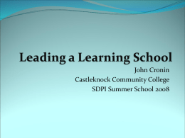 Leading a Learning School