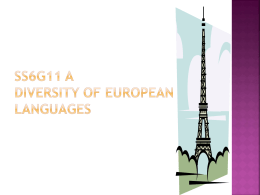 SS6G11 A Diversity of European Languages