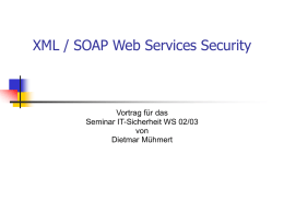 XML / SOAP Web Services Security