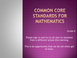 Common Core Standards for mathematics