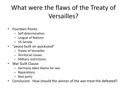 What were the flaws of the Treaty of Versailles?