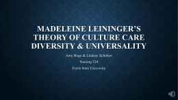 Leininger’s Culture of Care THeory