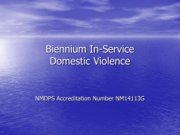Domestic Violence - NMDPS Law Enforcement Academy