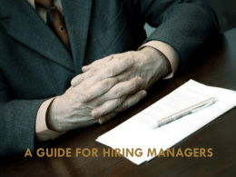 A Guide for Hiring Managers