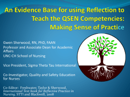 An Evidence Base for using Reflection to Teach the QSEN