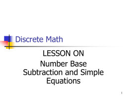 Number Base Arithmetic Lesson 2