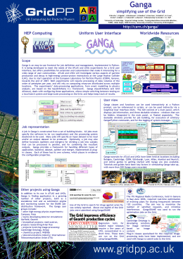 Ganga tutorials for ATLAS and LHCb have been held at