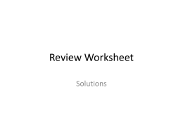 Review Worksheet - Mrs. Sepulveda's Classes