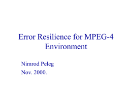 Error Resilience for MPEG