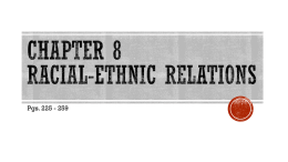 Chapter 8 Racial-Ethnic Relations