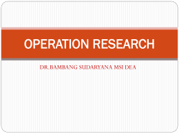 OPERATION RESEARCH