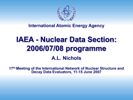 IAEA Nuclear Data Activities: Services and Emerging Databases