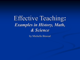 Effective Teaching: Examples in History, Math, & Science