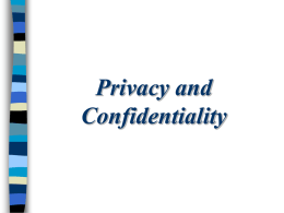 Privacy and Confidentiality - Tehran University of Medical