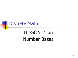 Computer Number Bases Lesson 1