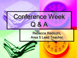 Conference Week Tips