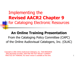 AACR2 Chapter 9