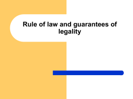 Rule of law and guarantees of legality