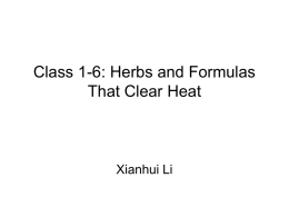 Class 5-10: Herbs and Formulas That Drain Downward