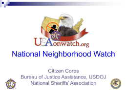 National Neighborhood Watch Citizen Corps Bureau of